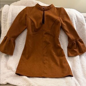 BCBGeneration Brown Flared Sleeve Dress